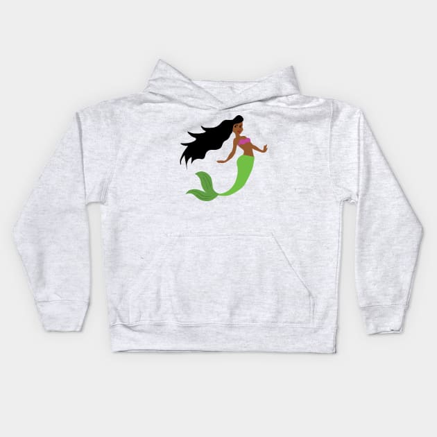 Black Mermaid Kids Hoodie by blackartmattersshop